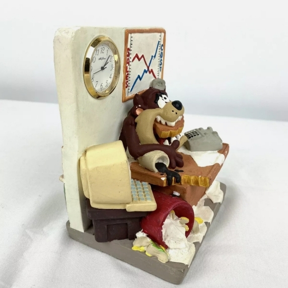 Vintage rare desk clock Tasmanian Devil Warner bros Looney tunes collectable taz - Picture 2 of 4